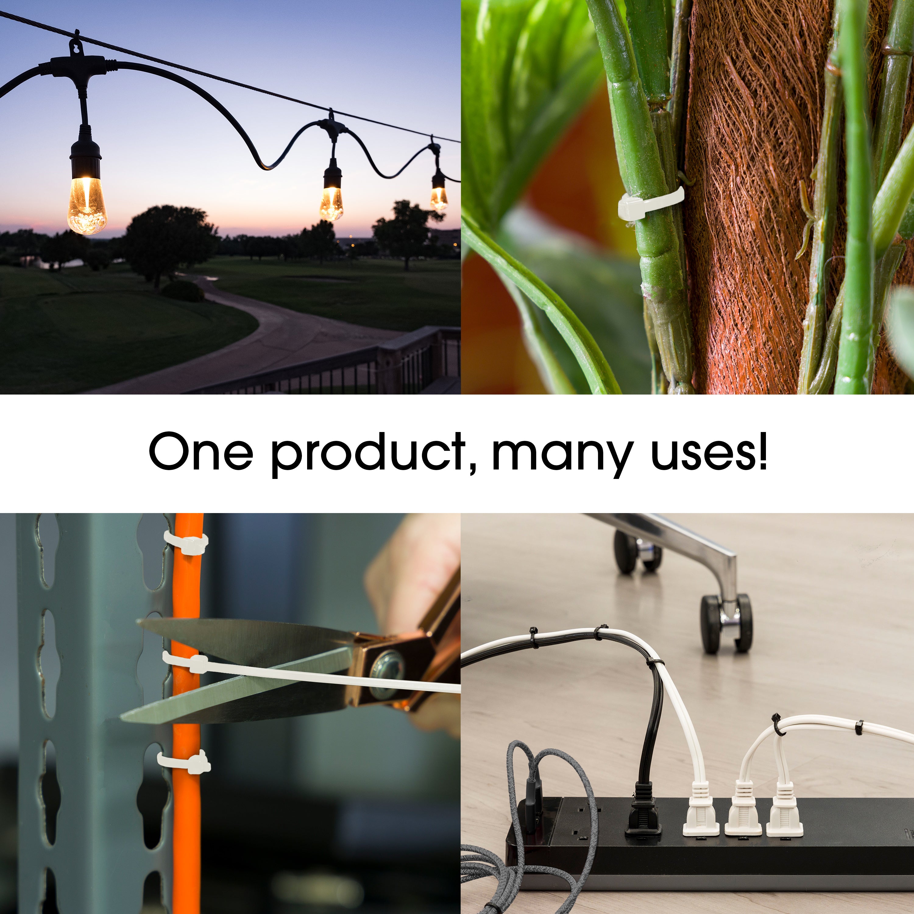 Power Gear Plastic Cable Ties, Clear, 8in, 100pk