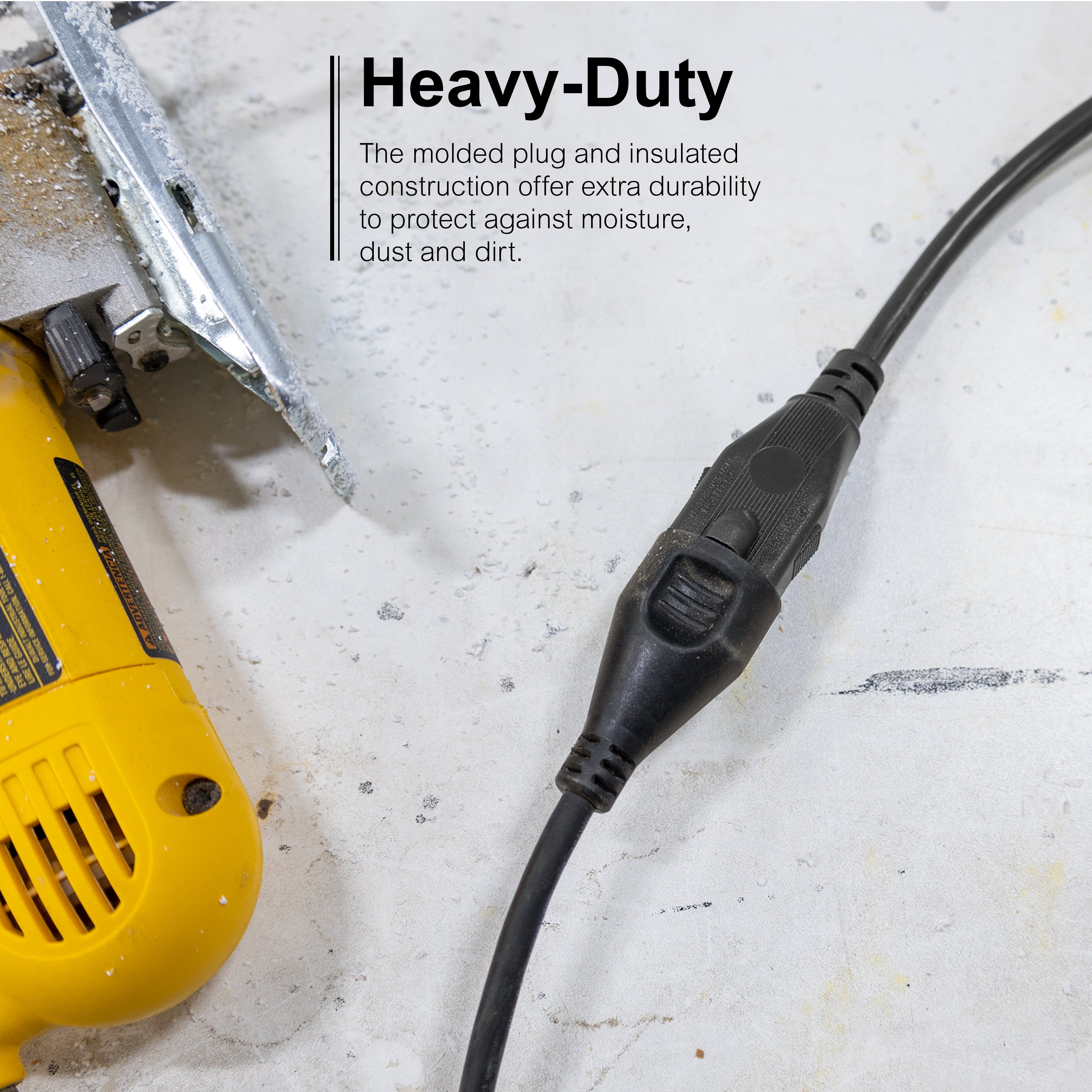 GE Grounded Extension Cord, 15ft., Outdoor, Black, 16-Gauge