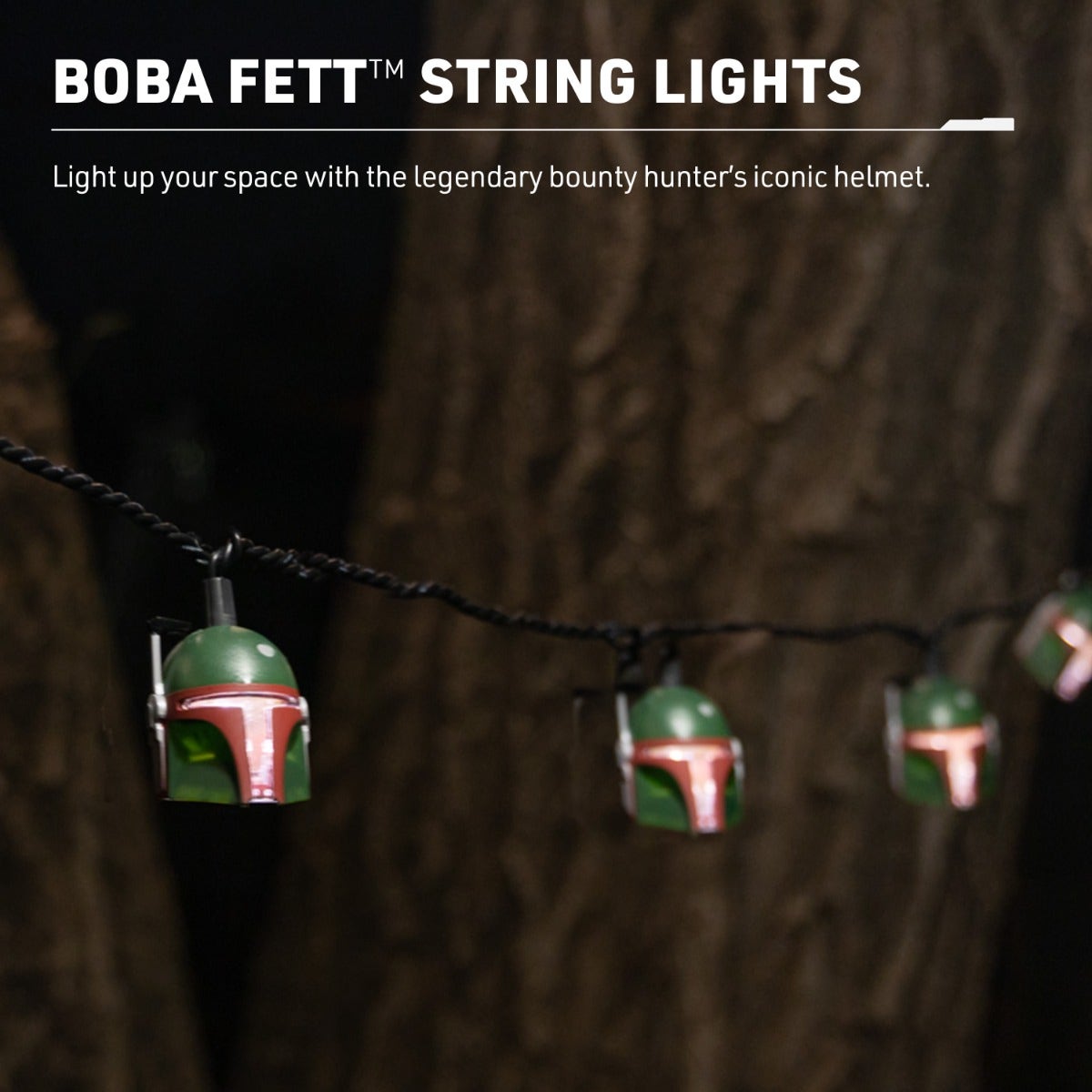 Star Wars Boba Fett LED String Lights, 10 Bulbs, 10ft. Black Cord