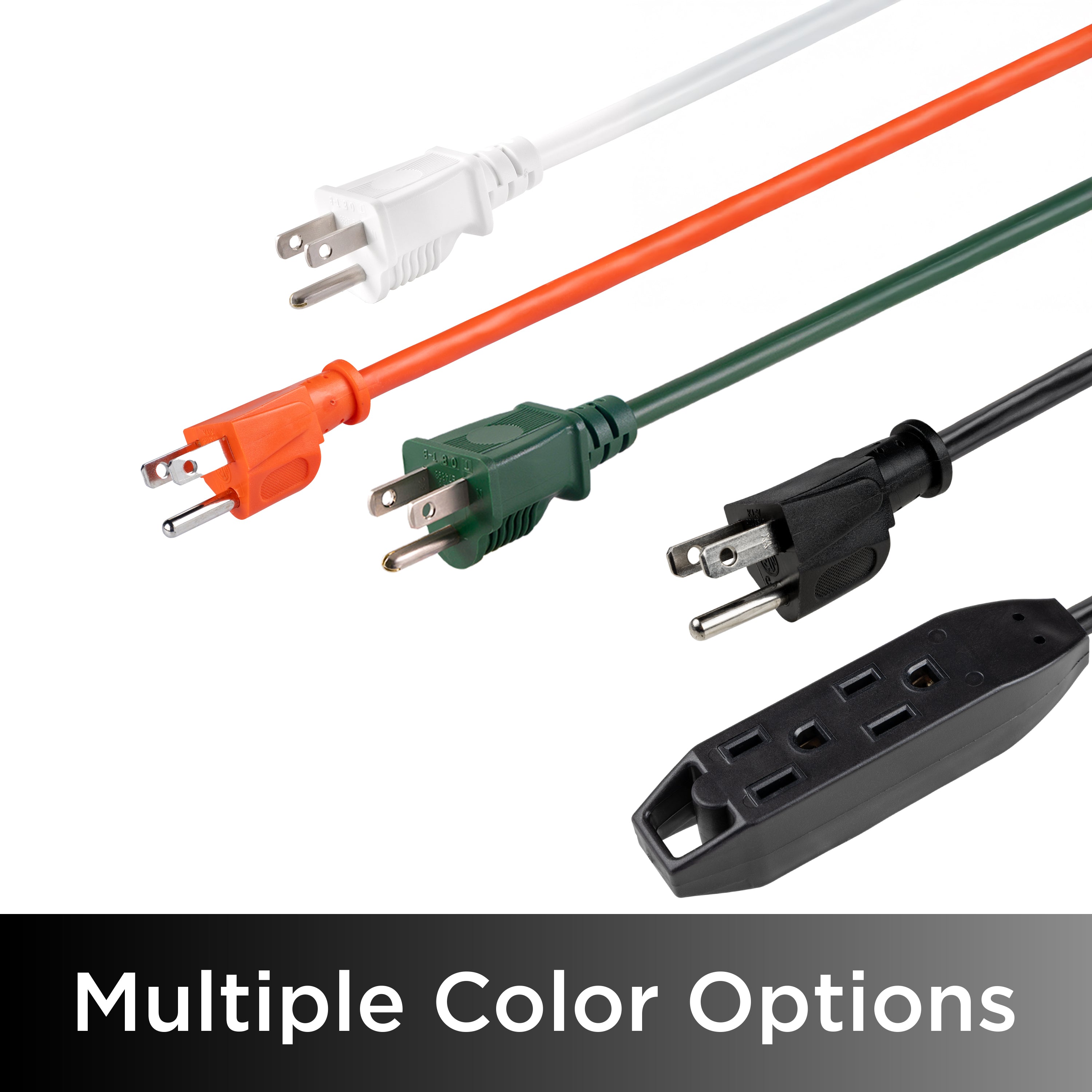 UltraPro 25ft. 3-Outlet Grounded Extension Cord, 2 Pack, Black