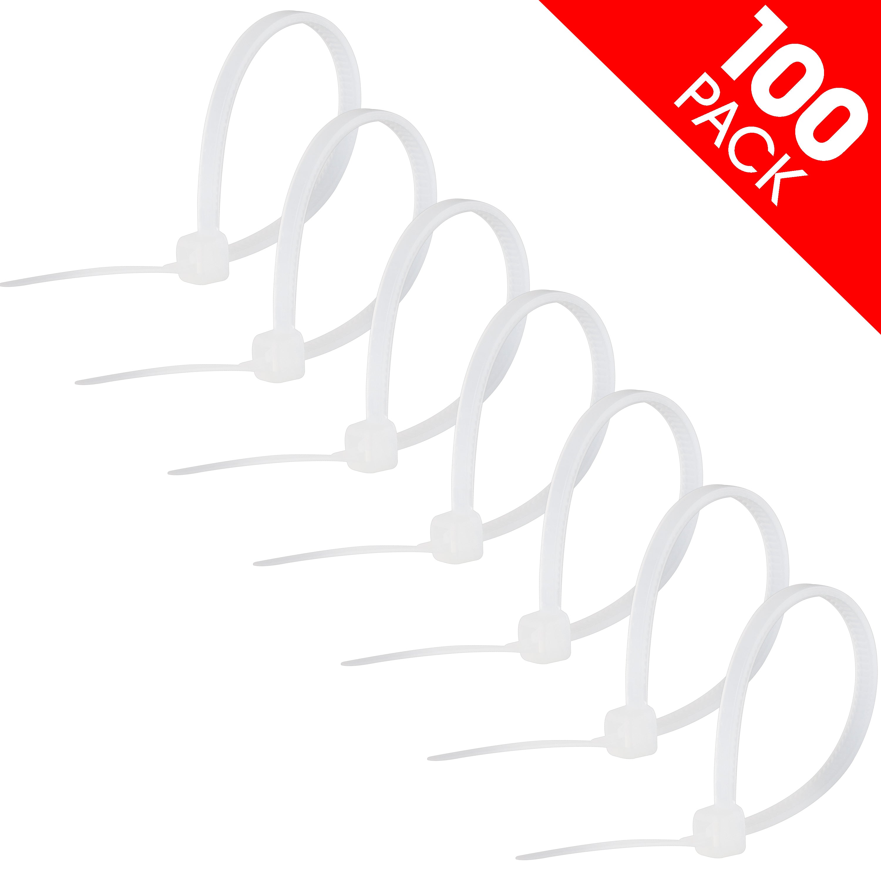 Power Gear Plastic Cable Ties, Clear, 4in, 100pk