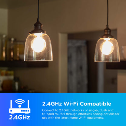 Enbrighten Wi-Fi Smart LED Bulb, Filament G25, Dimmable