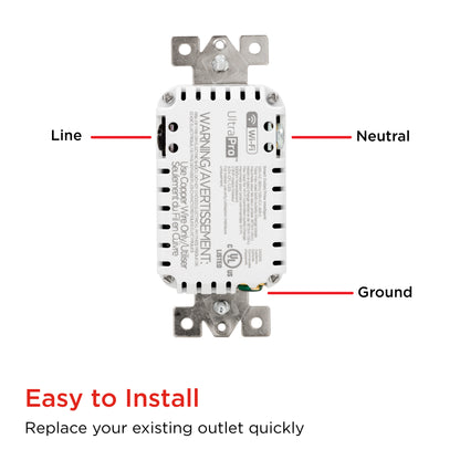 UltraPro Wi-Fi In-Wall Smart Receptacle, 4 pack