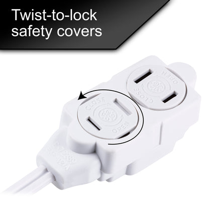 GE 15ft. 3-Outlet Polarized Extension Cord, White