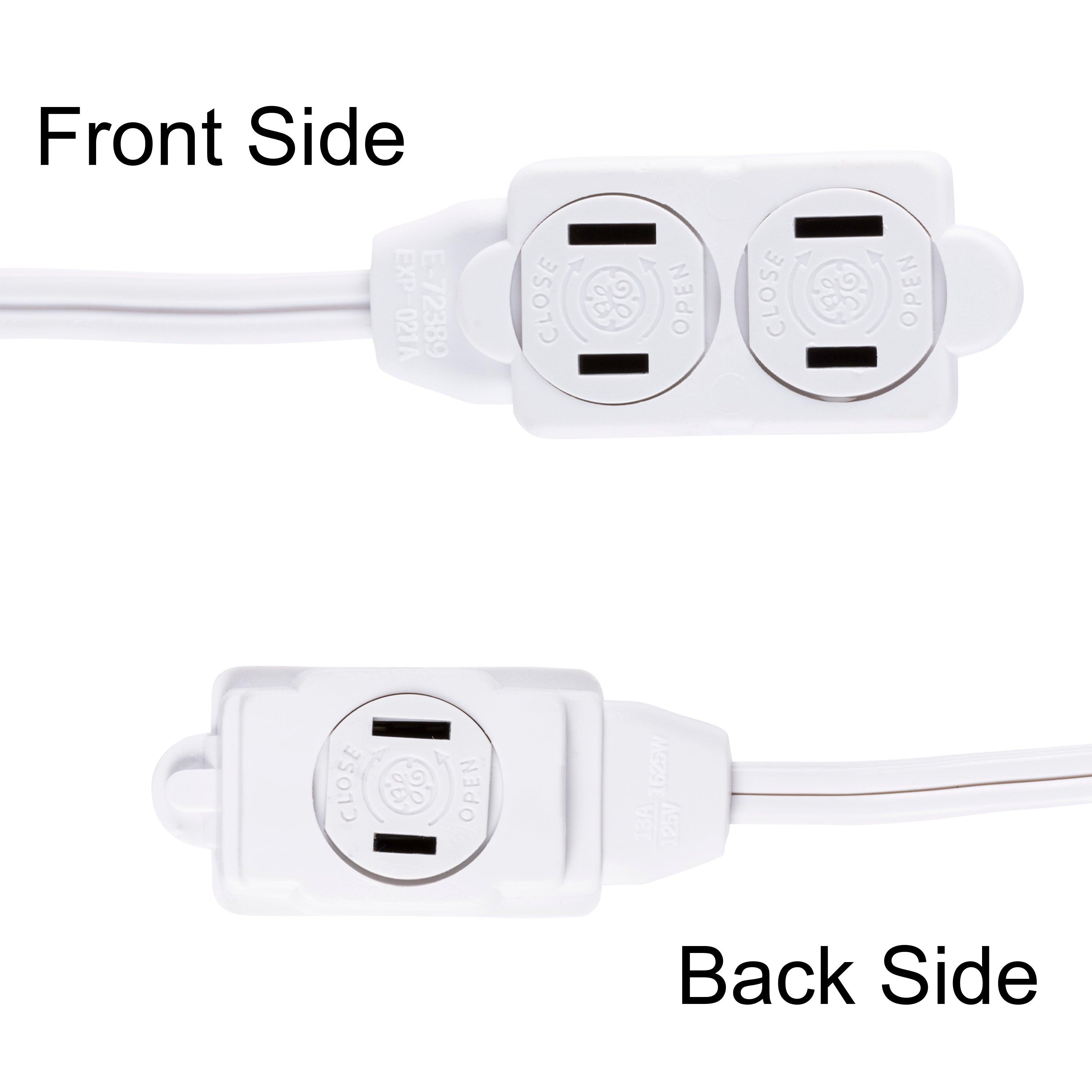 GE 15ft. 3-Outlet Polarized Extension Cord, White
