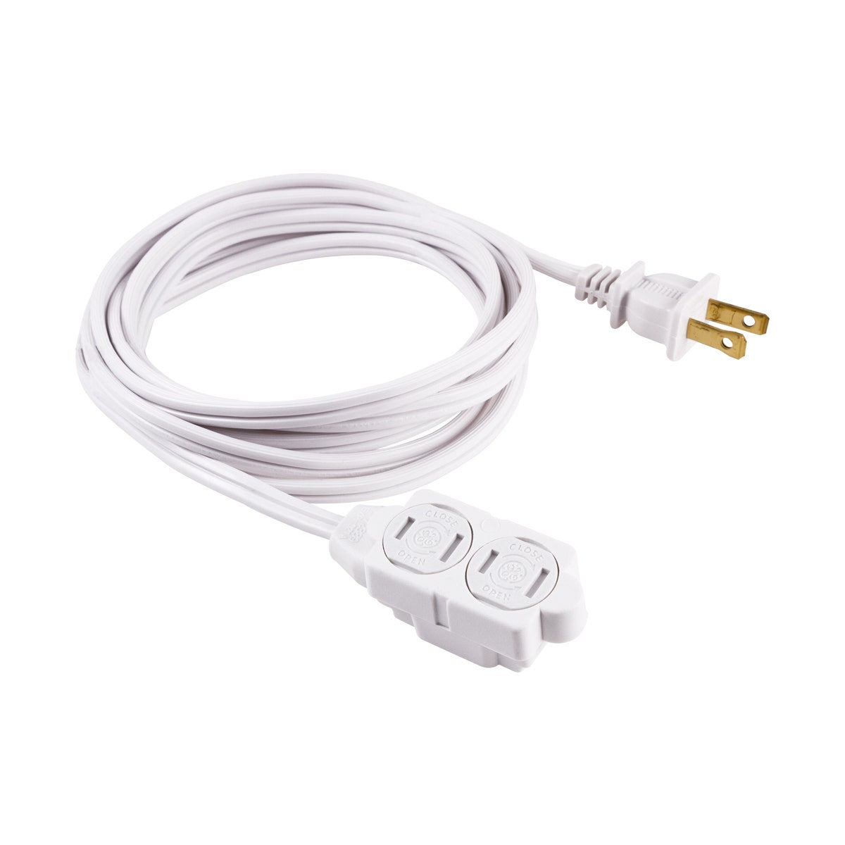 GE 3-Outlet 6ft. Extension Cord with Twist-to-Close Safety Outlets, White