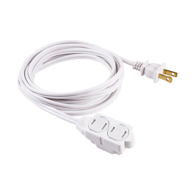 GE 3-Outlet 6ft. Extension Cord with Twist-to-Close Safety Outlets, White
