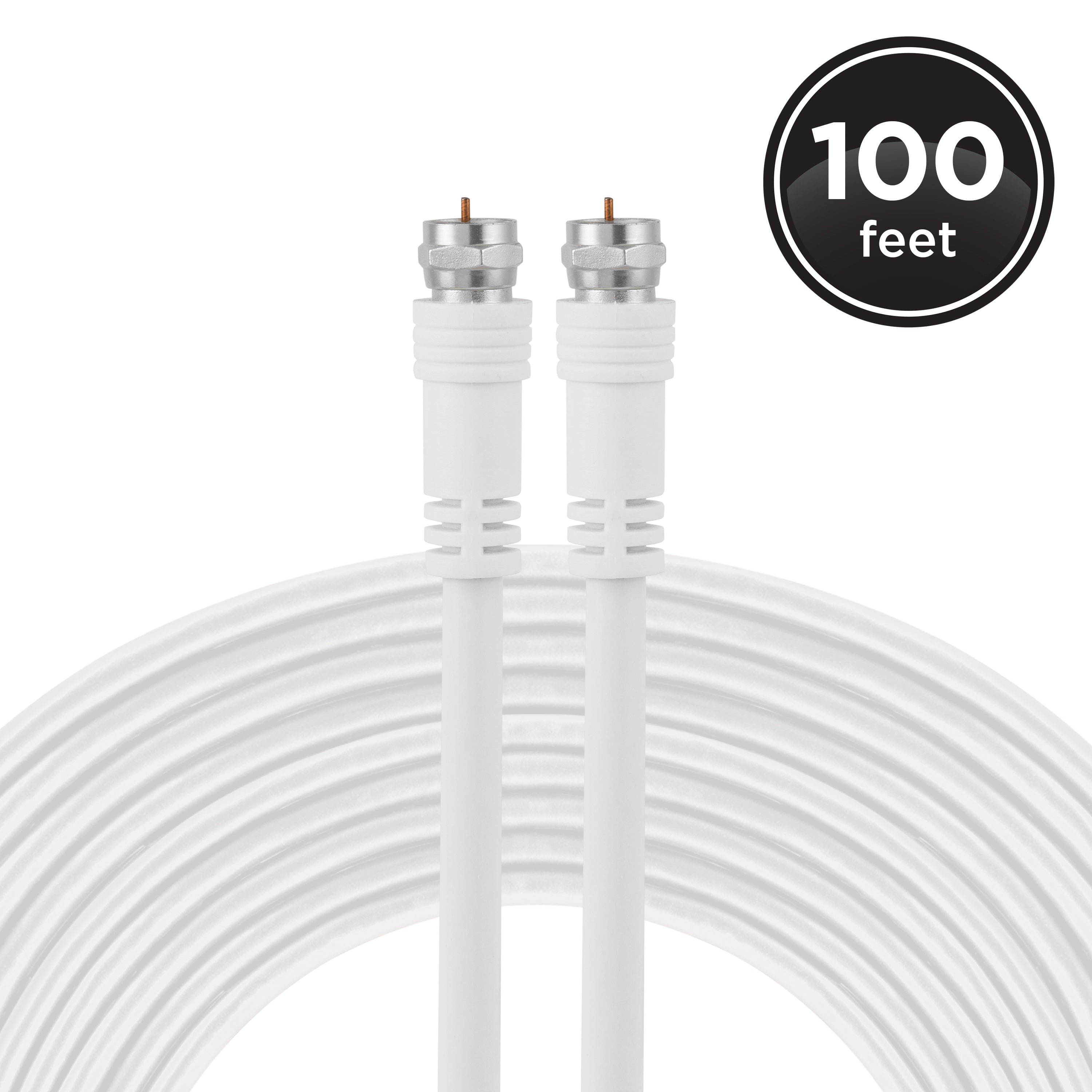 UltraPro RG5 Coax Cable, 3ft., White, 4 Pack