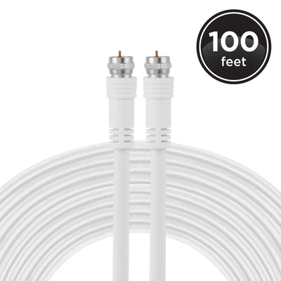 UltraPro RG5 Coax Cable, 3ft., White, 4 Pack