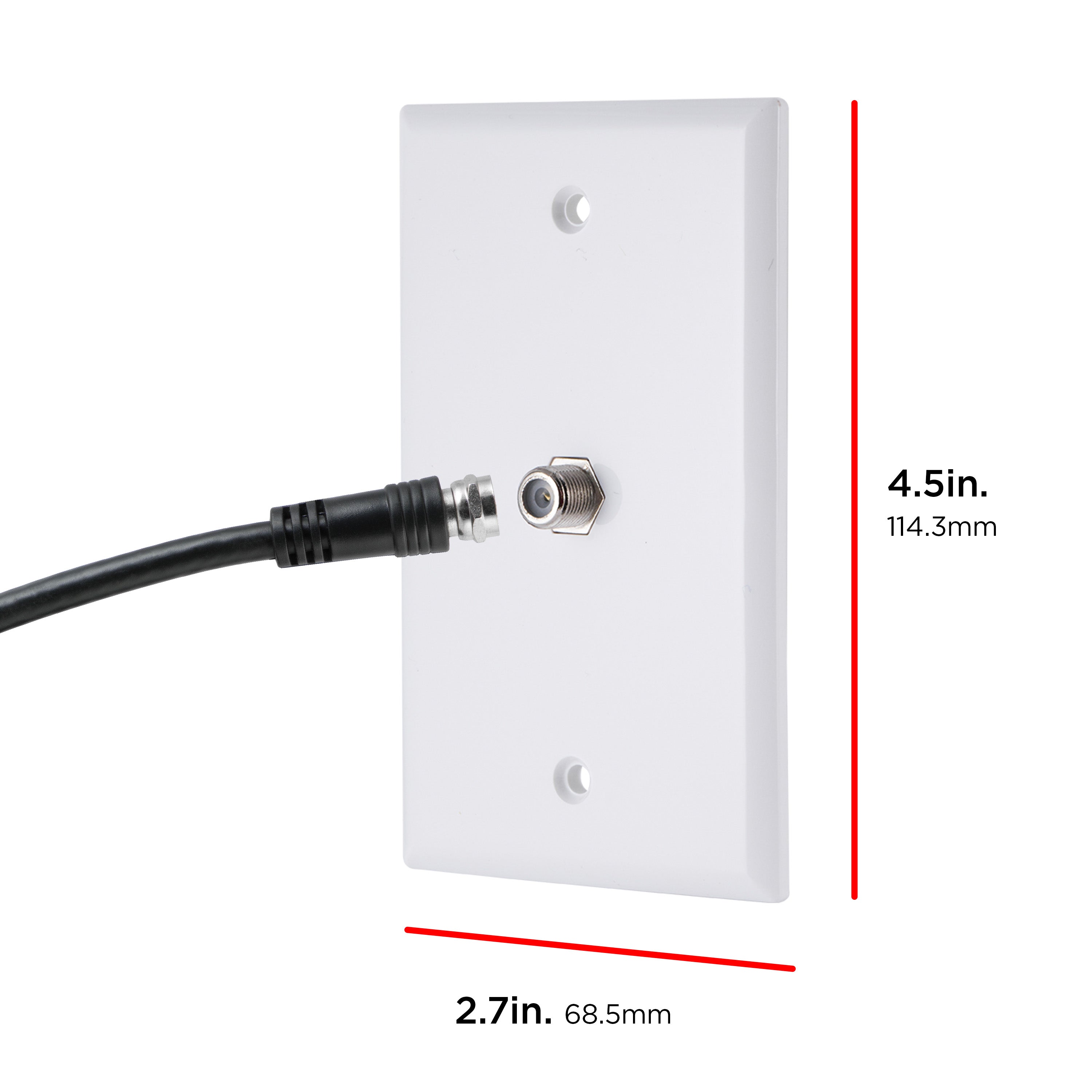 UltraPro Wall Plate, Single Coax, White, 8 Pack