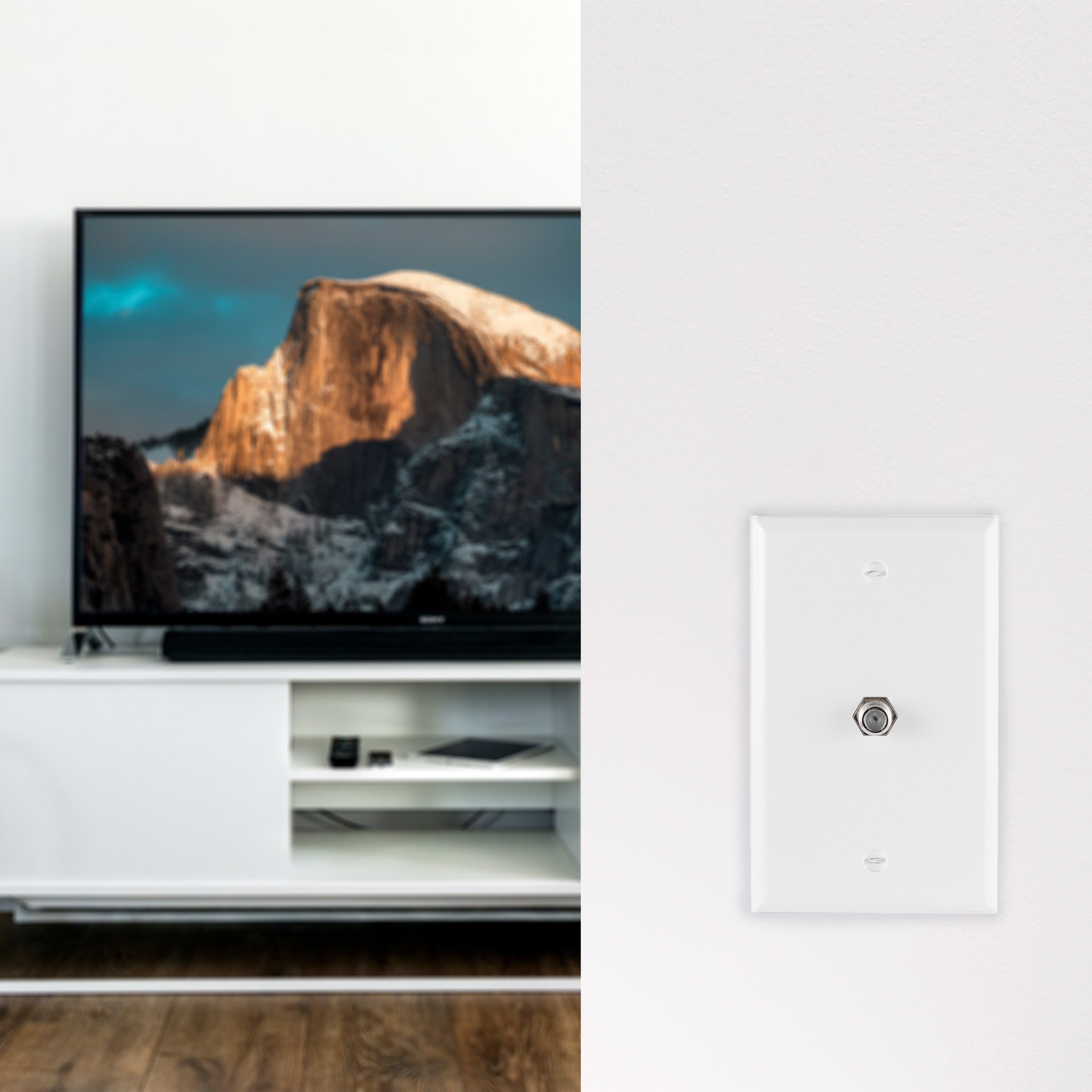 UltraPro Wall Plate, Single Coax, White, 8 Pack