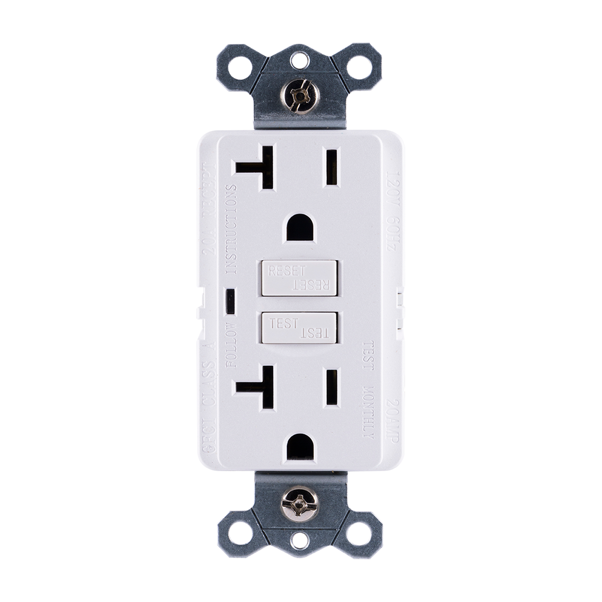 GE Grounding GFCI Receptacle with LED Indicator, White