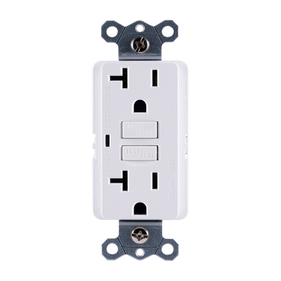 GE Grounding GFCI Receptacle with LED Indicator, White