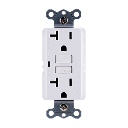GE Grounding GFCI Receptacle with LED Indicator, White