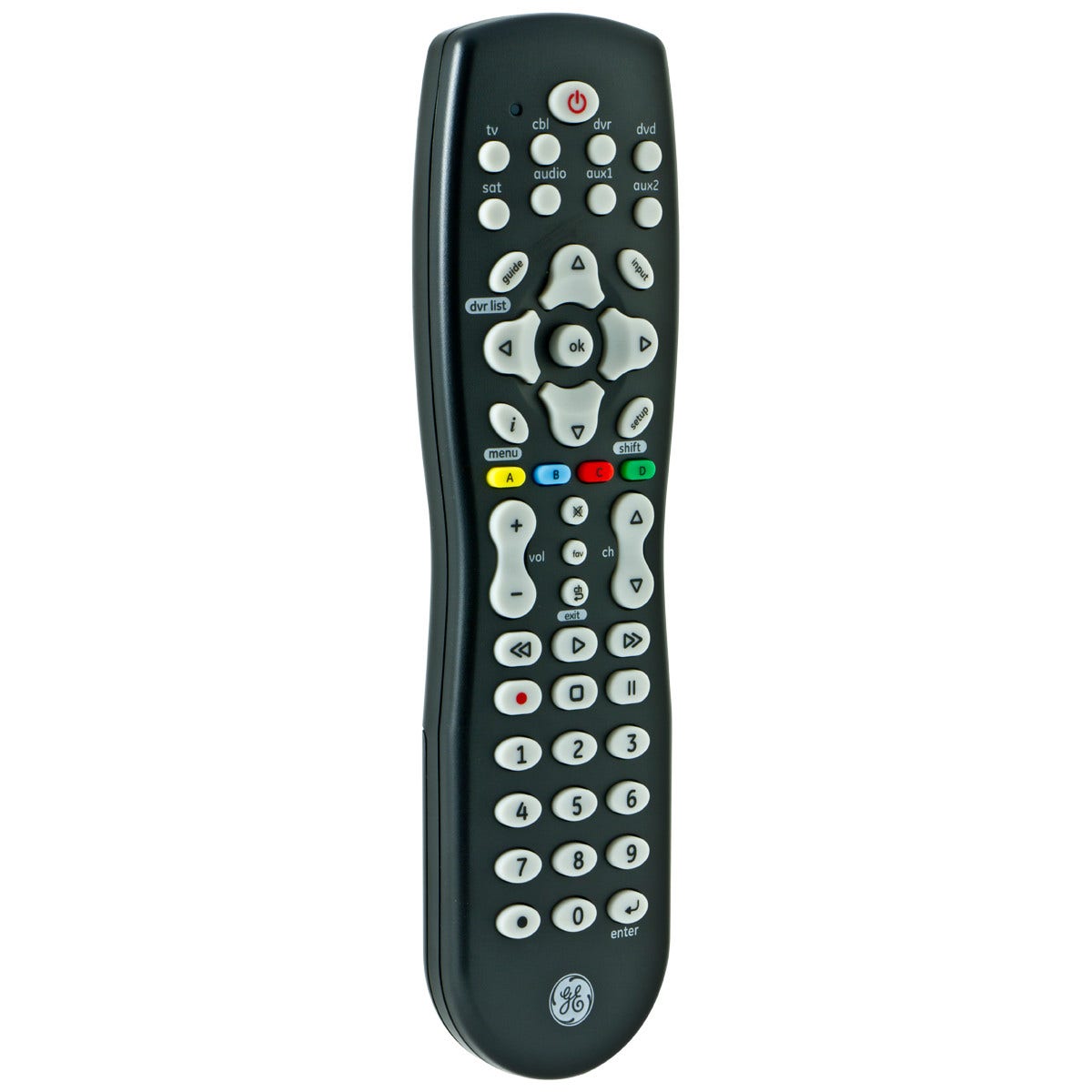 GE 8-Device Universal Remote, Black