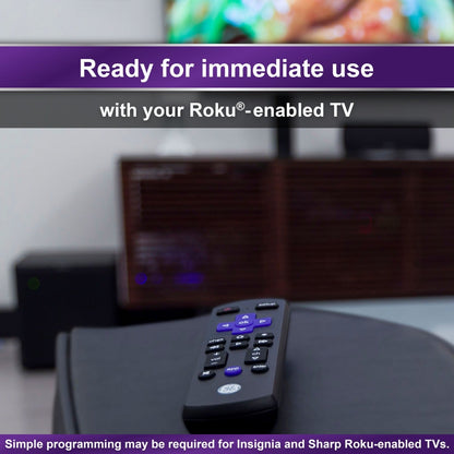 GE Roku TV Replacement Remote, Black