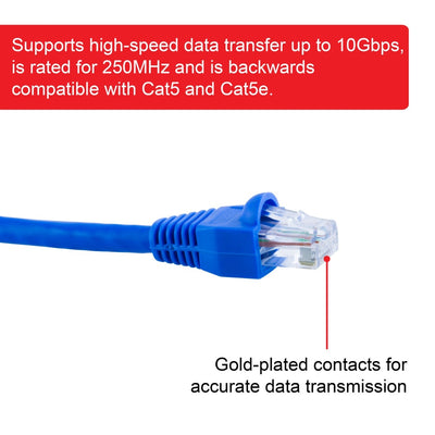 GE 50ft. Cat6 Ethernet Internet Cable, Blue