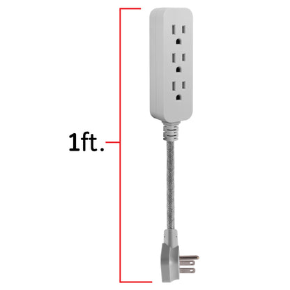 GE Designer 3-Outlet Mini Cord, Gray