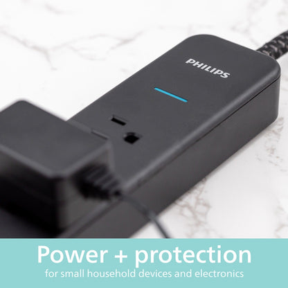Philips 4-Outlet 4ft. Surge Protector with Adapter-Spaced Outlets, Black