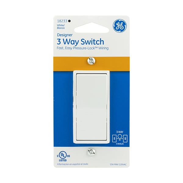 GE 3-Way Rocker Switch, White