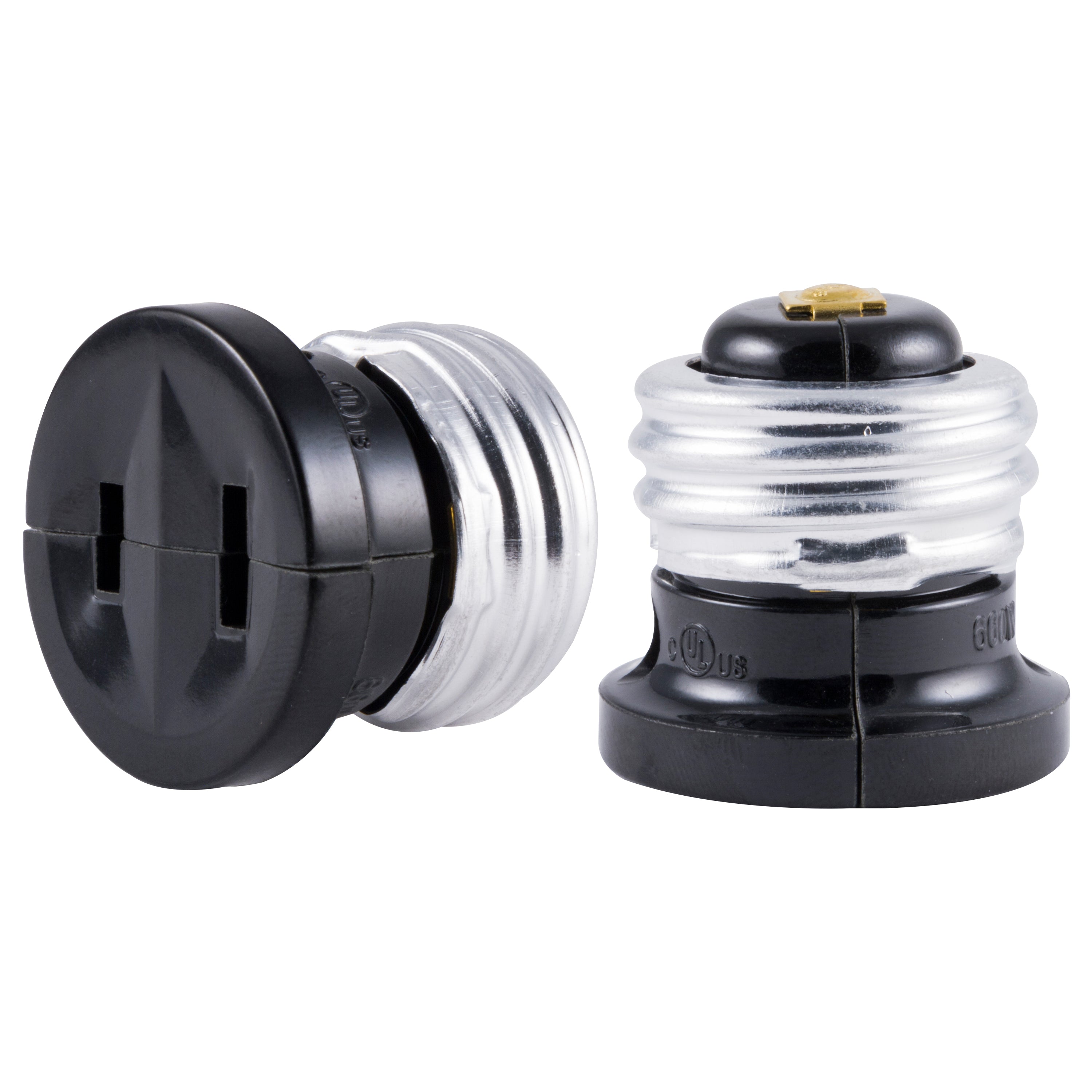 Power Gear Handy Outlet, Polarized, Bulb Socket to Outlet, 2 Pack