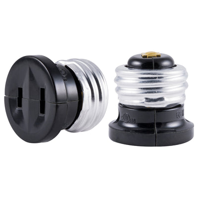 Power Gear Handy Outlet, Polarized, Bulb Socket to Outlet, 2 Pack