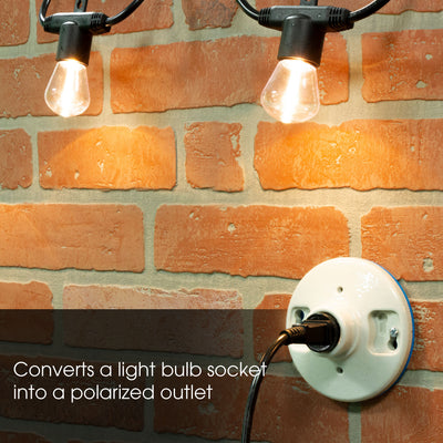 Power Gear Handy Outlet, Polarized, Bulb Socket to Outlet, 10 Pack