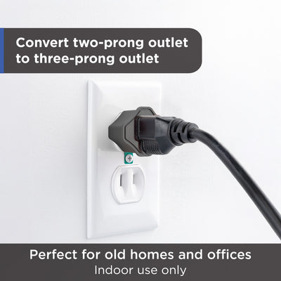 GE Polarized Grounded Adapter, 2 Pack, Gray