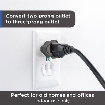 GE Polarized Grounded Adapter, 2 Pack, Gray