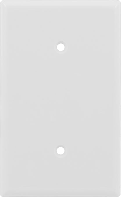 Power Gear Single Blank Wallplate, White Nylon