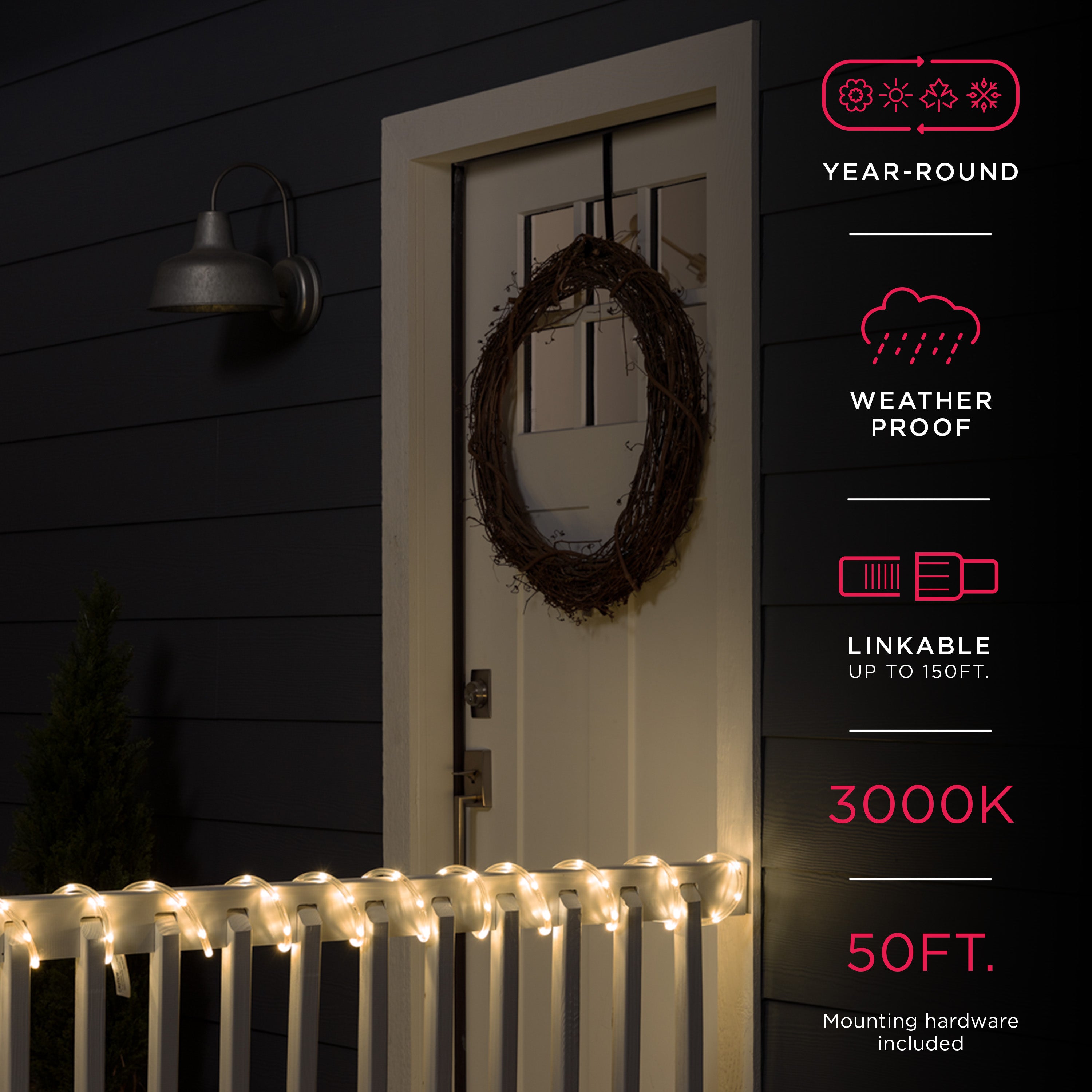 UltraPro Escape LED Rope Light, 50ft