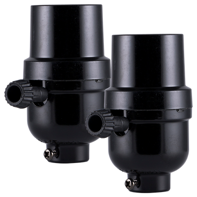 Power Gear 3-Way Lamp Socket, Black 2 Pack