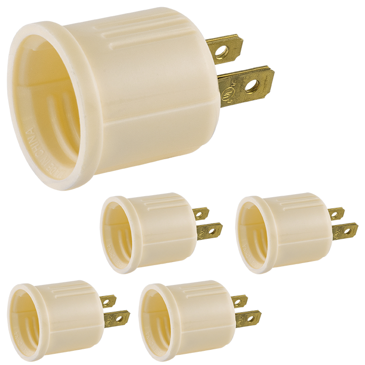 Power Gear Polarized Socket Adapter, Ivory, 5 Pack