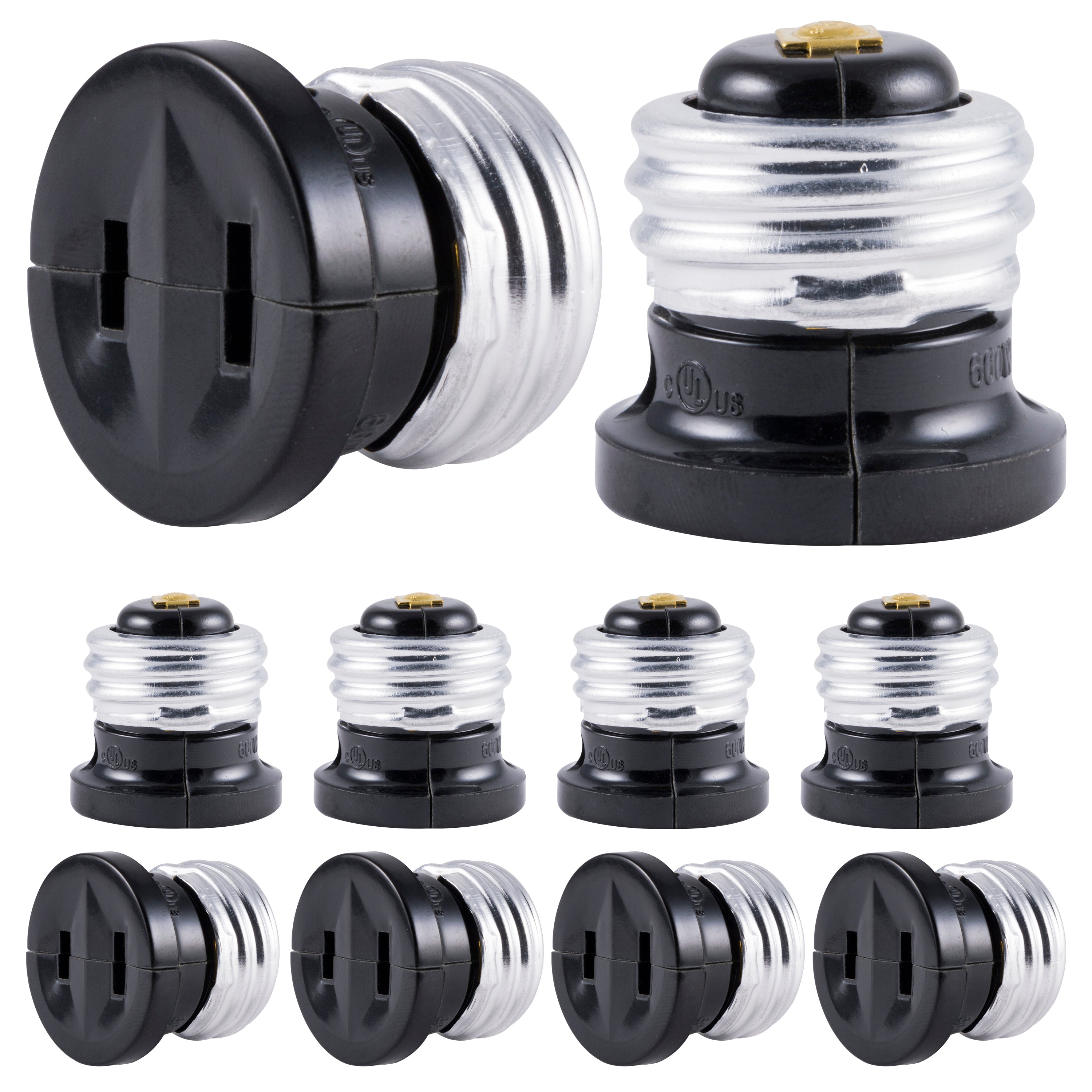 Power Gear Handy Outlet, Polarized, Bulb Socket to Outlet, 10 Pack