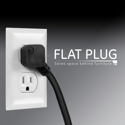 GE 6-Outlet Surge Protector Extension Cord, 450J, Black, 2ft., 2pk
