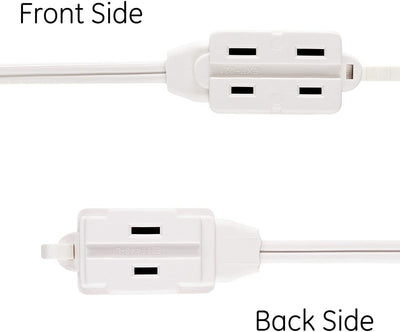 GE 3-Outlet 6ft. Polarized Dual Split Extension Cord, White