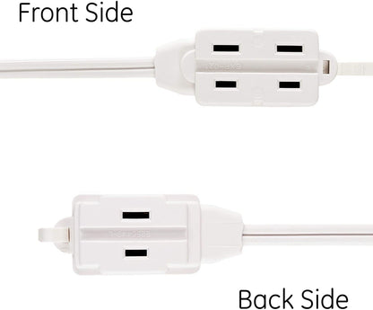 GE 3-Outlet 6ft. Polarized Dual Split Extension Cord, White