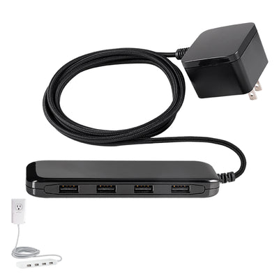 UltraPro™ USB Power Strip, 4-USB-A, 4.8A, Black