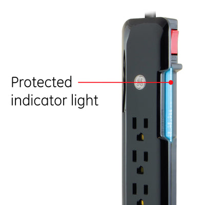 GE UltraPro 7-Outlet 4ft. Surge Protector, Black