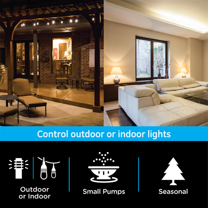 myTouchSmart Indoor/Outdoor Plug-In Simple Digital Timer, Black