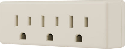 GE 3-Outlet Wall Tap, Light Almond