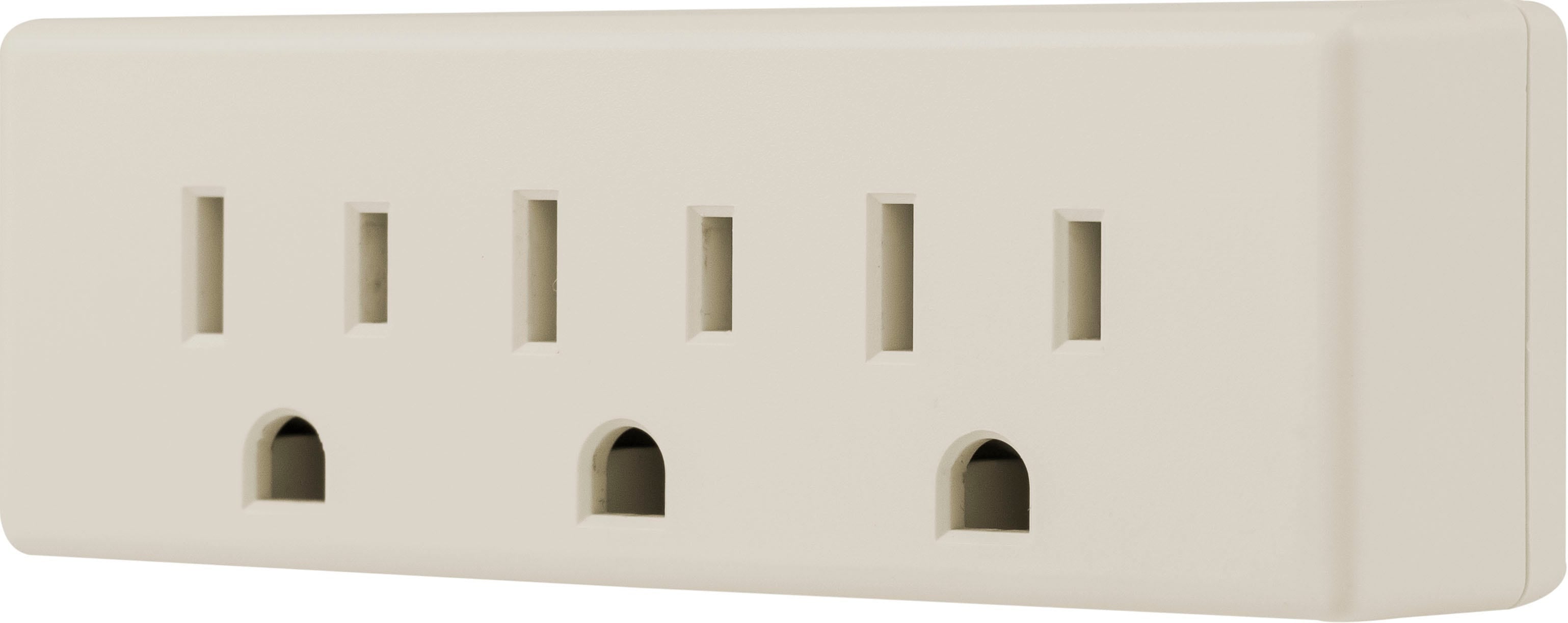 GE 3-Outlet Wall Tap, Light Almond