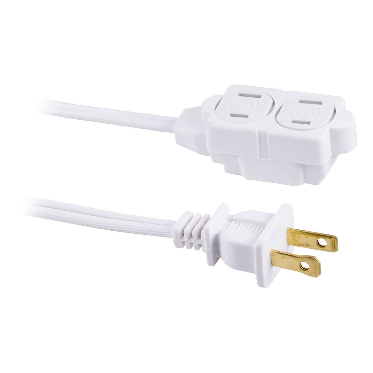 GE 3-Outlet 6ft. Extension Cord with Twist-to-Close Safety Outlets, White