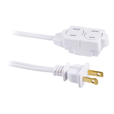 GE 3-Outlet 6ft. Extension Cord with Twist-to-Close Safety Outlets, White