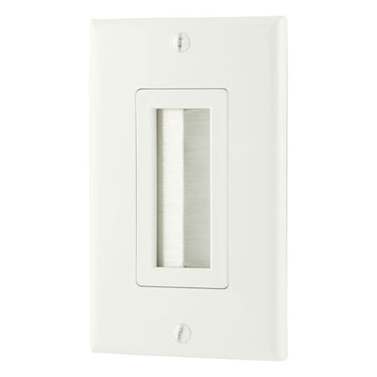 GE Single Brush Wall Plate, White