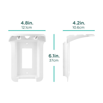 Cordinate Cord-Wrap Rocker Light Switch Wall Plate with Shelf, 2 Pack, White