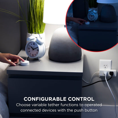 UltraPro Plug-In 2-Outlet WiFi Smart Plug with Push Button, White