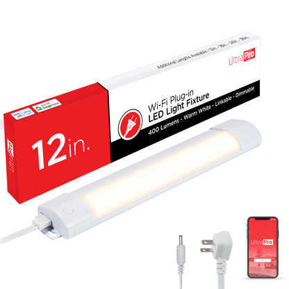 UltraPro 12in. Linkable Plug-In LED WiFi Light Fixture, White
