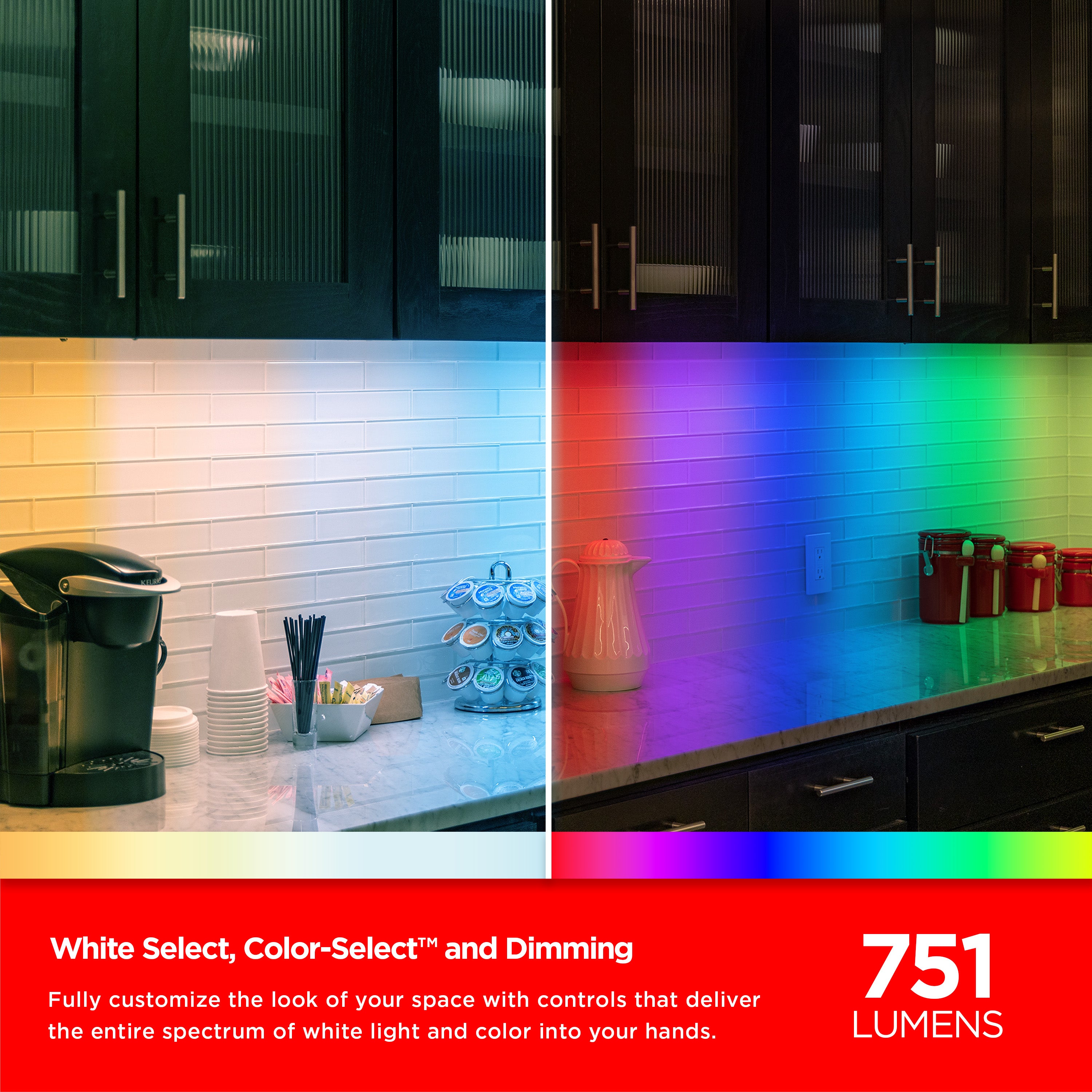 UltraPro LED Wi-Fi Smart Light Fixture, Color Changing, 18in.