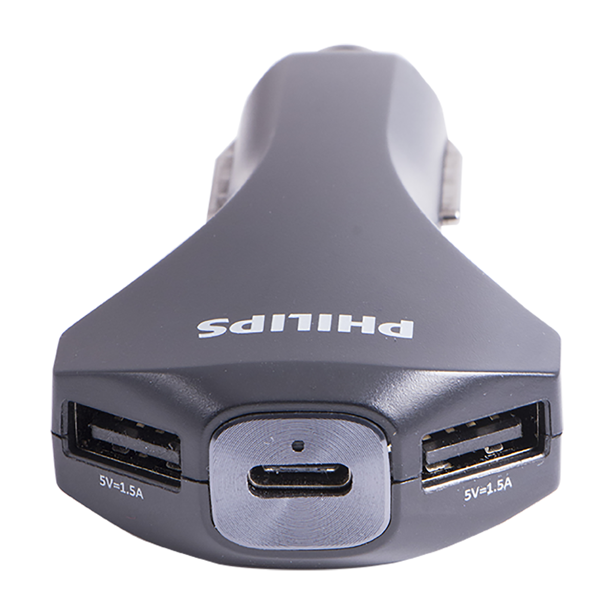 Philips 3-USB Car Charger with 1 USB-C and 2 USB-A and Power Delivery, Black